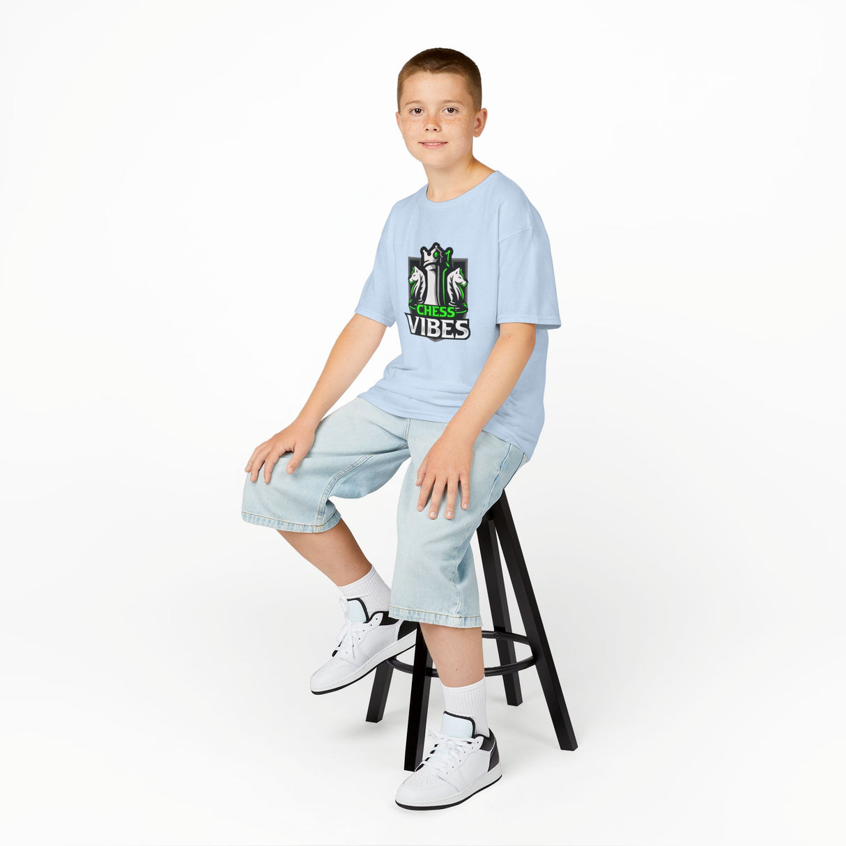 Green Chess Vibes Logo Kids T-Shirt