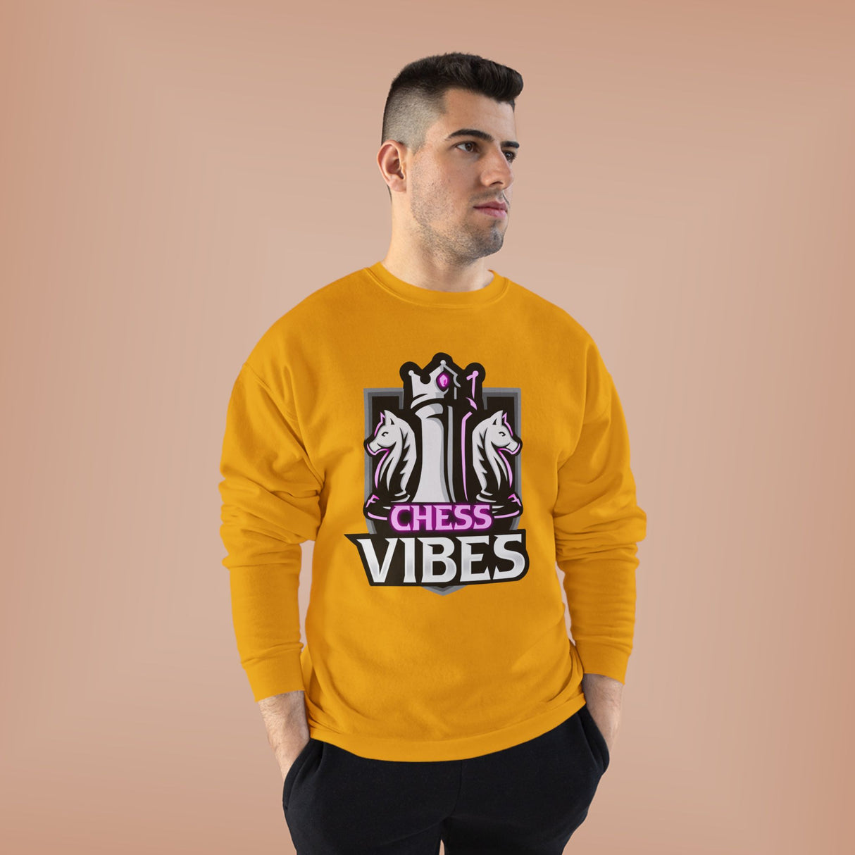 Pink Chess Vibes Logo Crewneck Sweatshirt