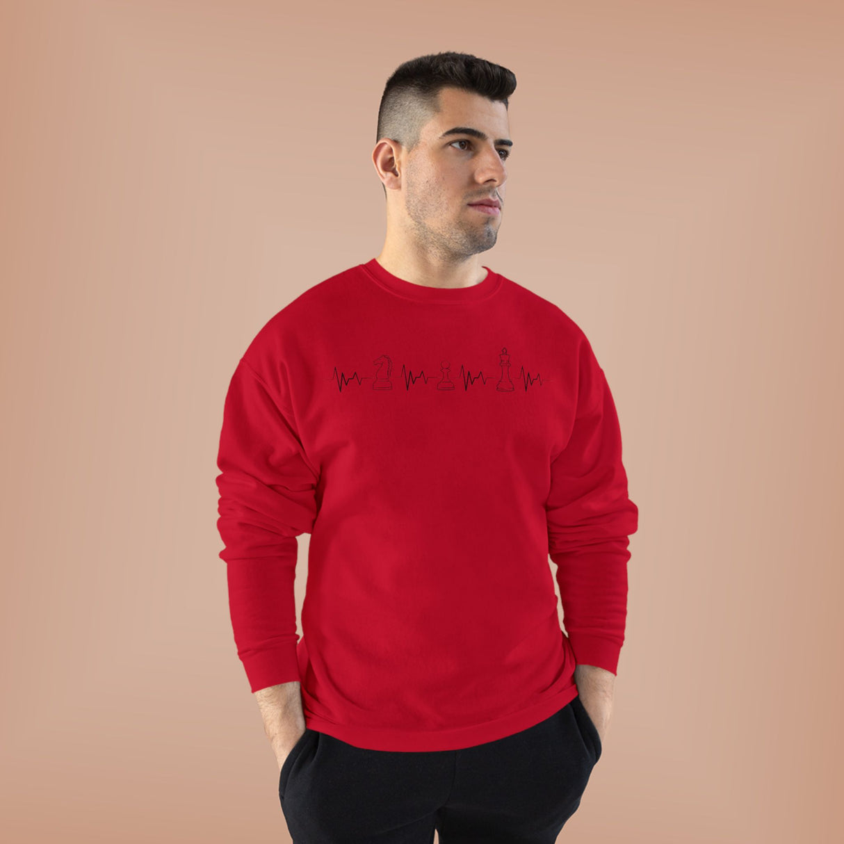 Knight Pawn King Heartbeat Crewneck Sweatshirt