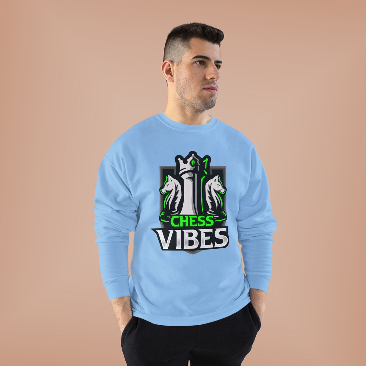 Green Chess Vibes Logo Crewneck Sweatshirt