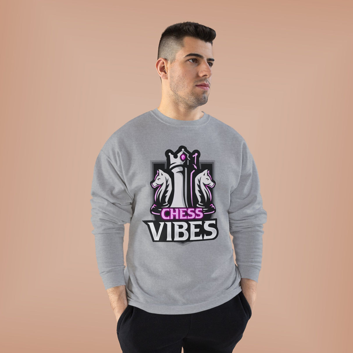 Pink Chess Vibes Logo Crewneck Sweatshirt