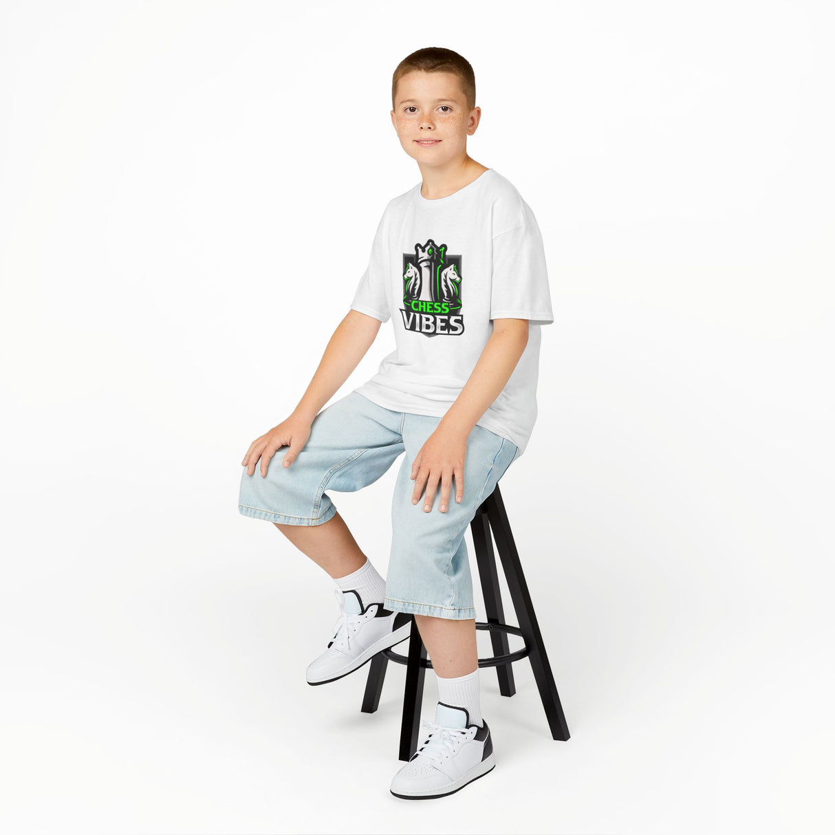 Green Chess Vibes Logo Kids T-Shirt