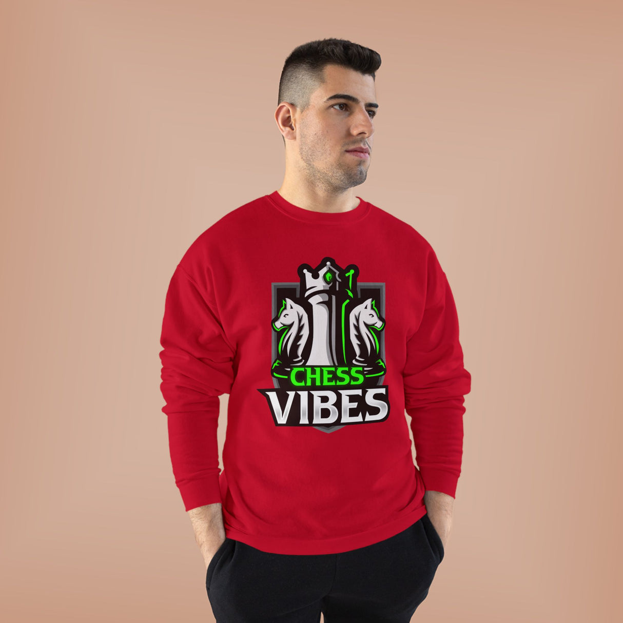 Green Chess Vibes Logo Crewneck Sweatshirt