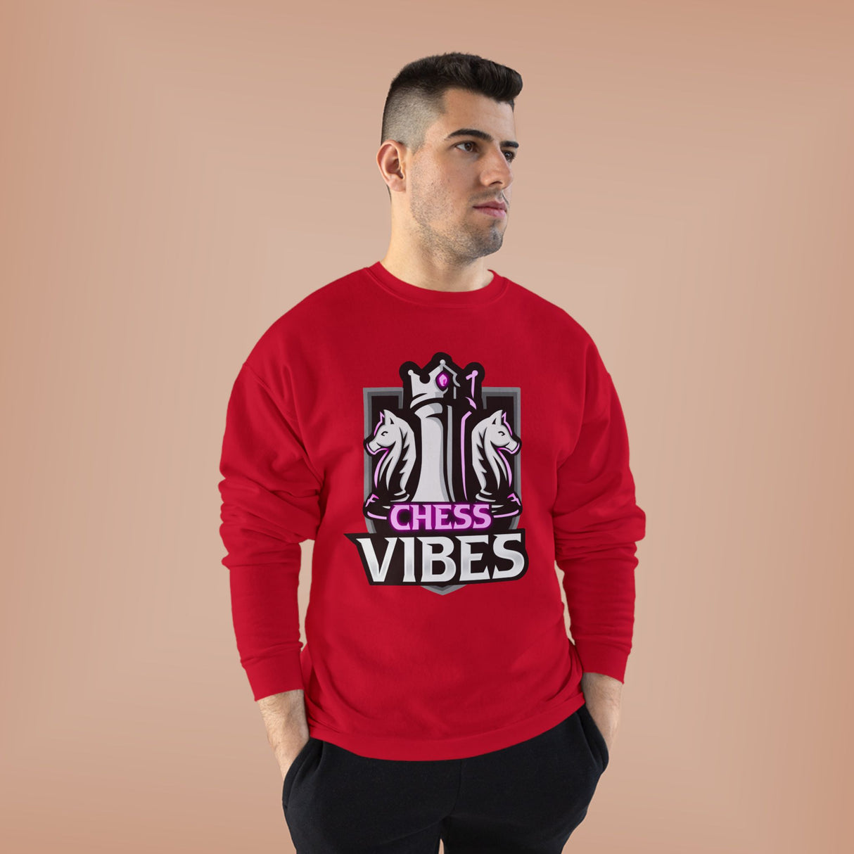 Pink Chess Vibes Logo Crewneck Sweatshirt