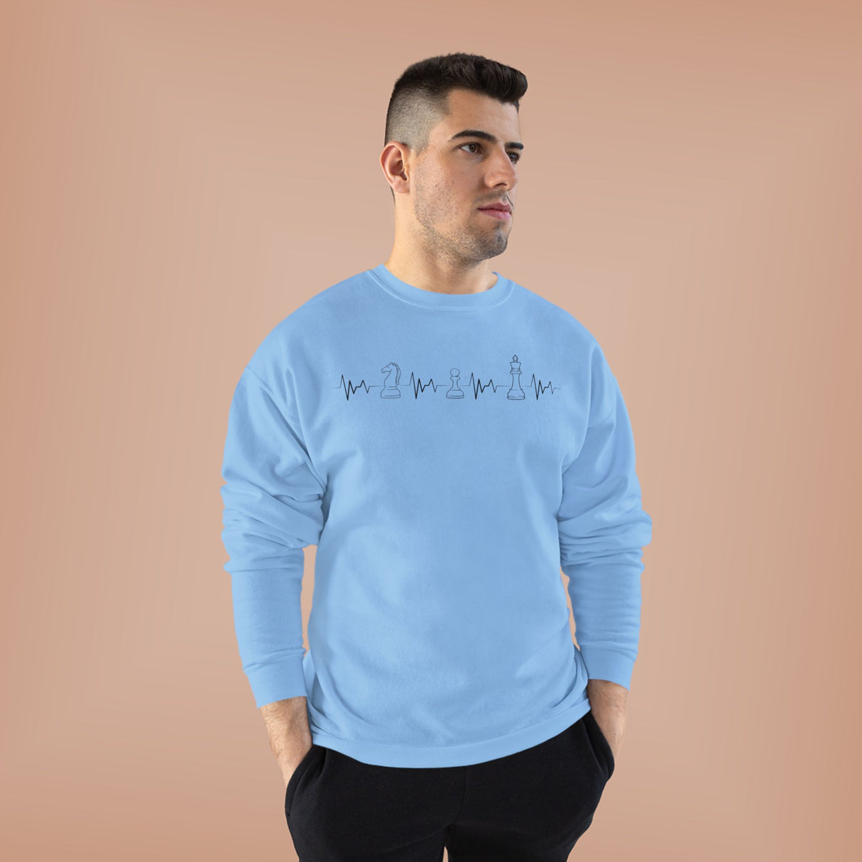 Knight Pawn King Heartbeat Crewneck Sweatshirt