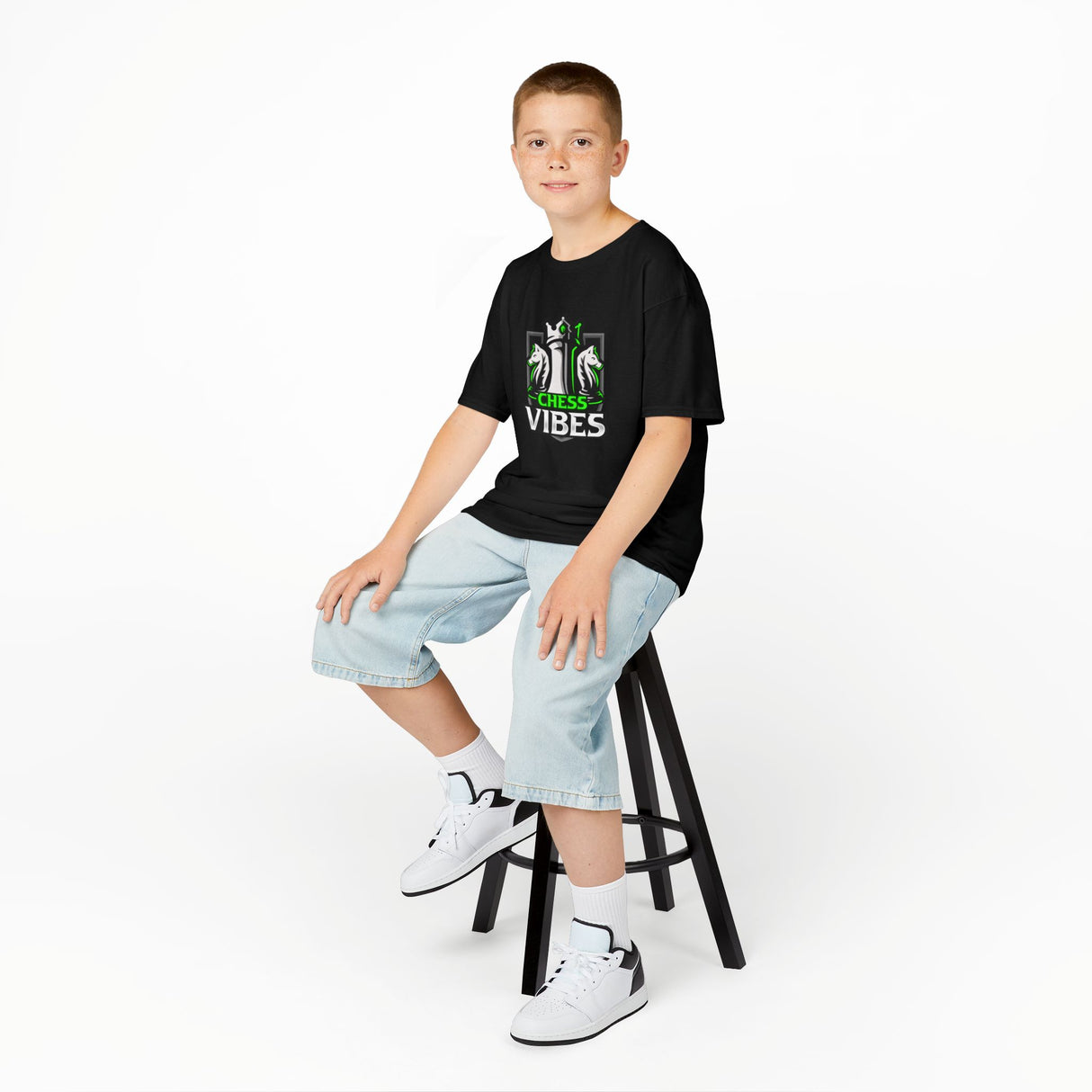 Green Chess Vibes Logo Kids T-Shirt