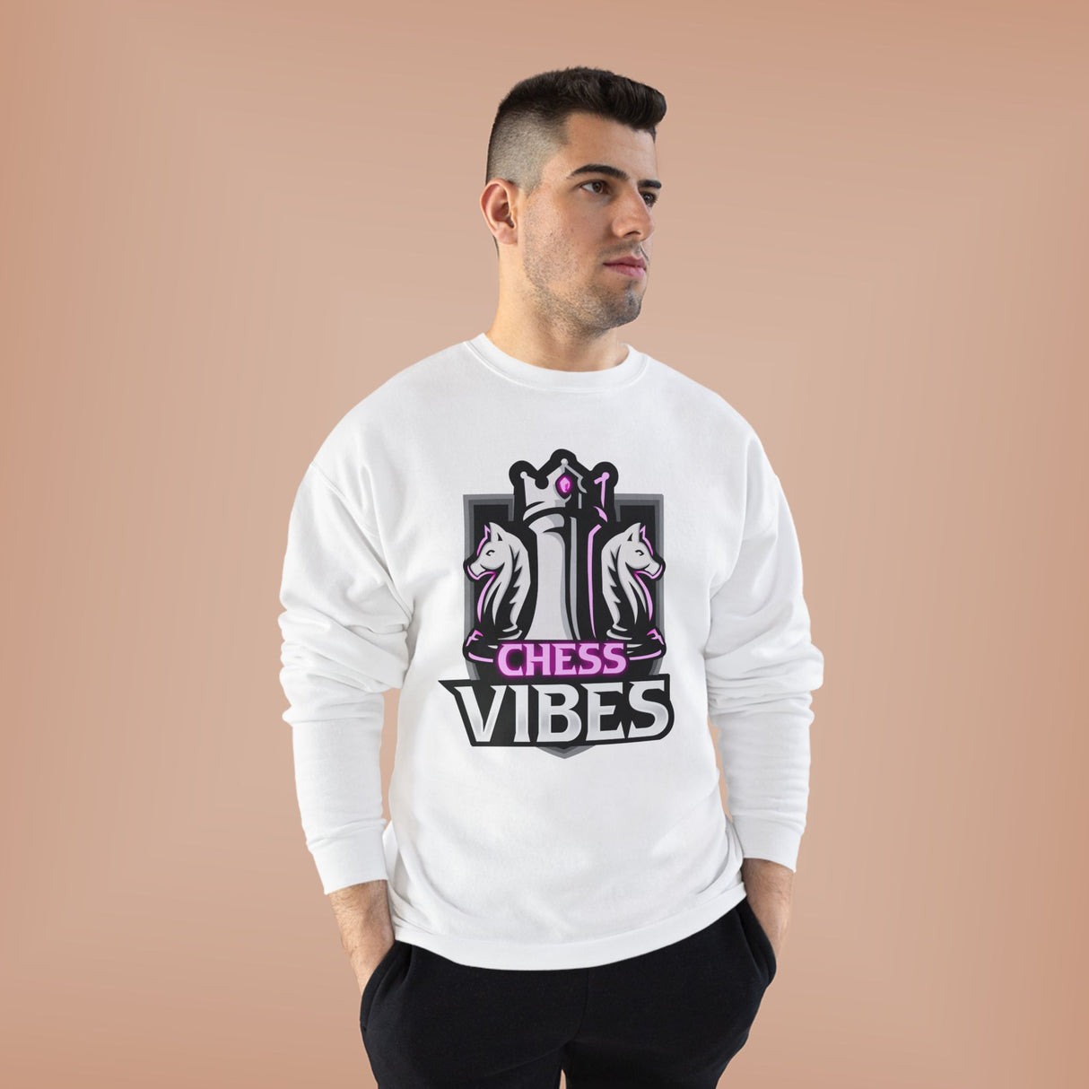 Pink Chess Vibes Logo Crewneck Sweatshirt