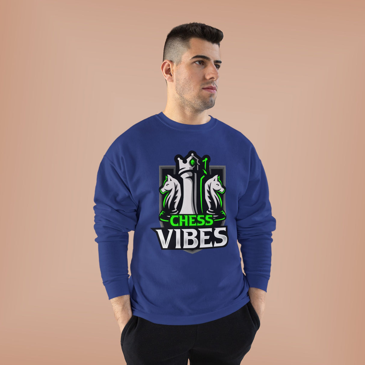 Green Chess Vibes Logo Crewneck Sweatshirt