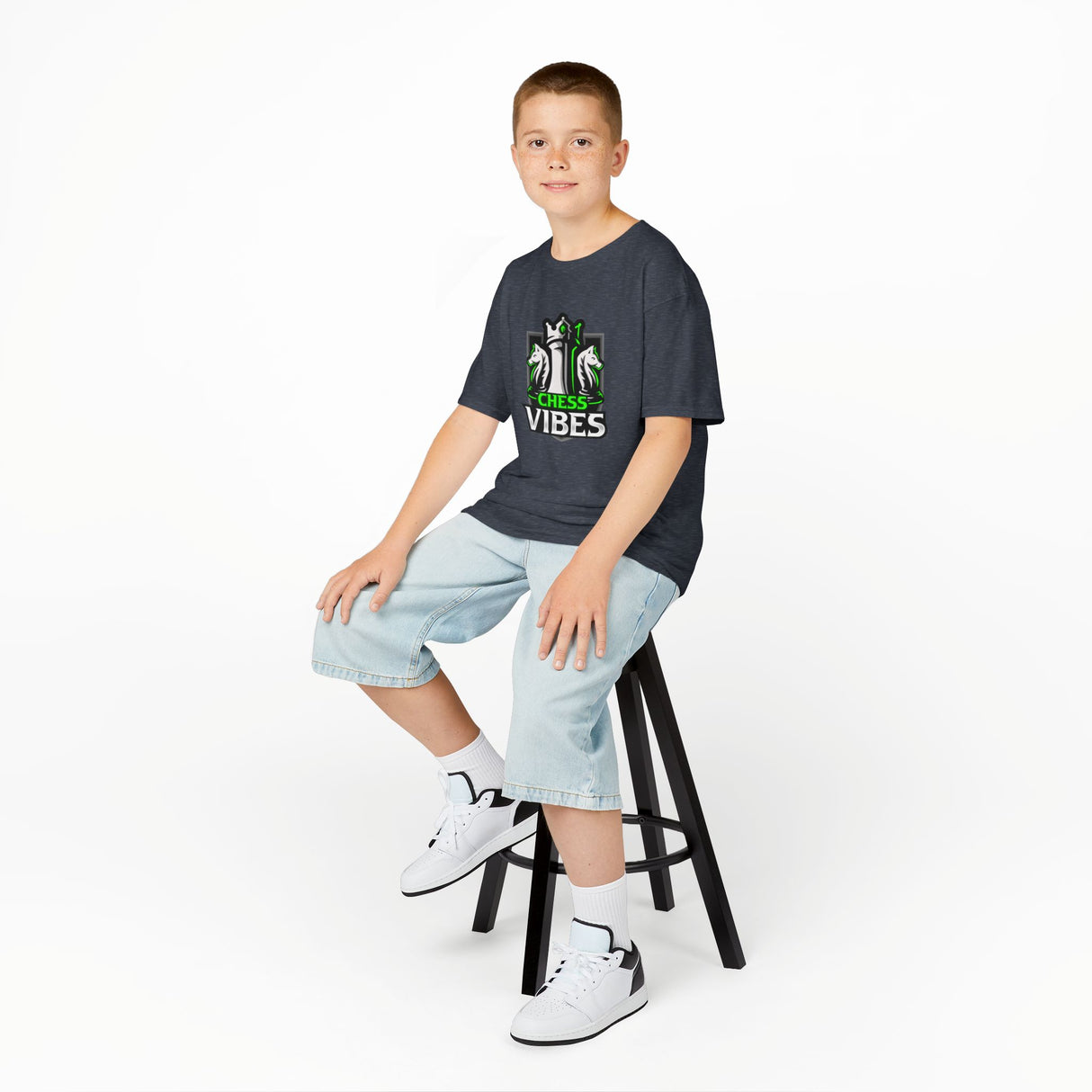 Green Chess Vibes Logo Kids T-Shirt