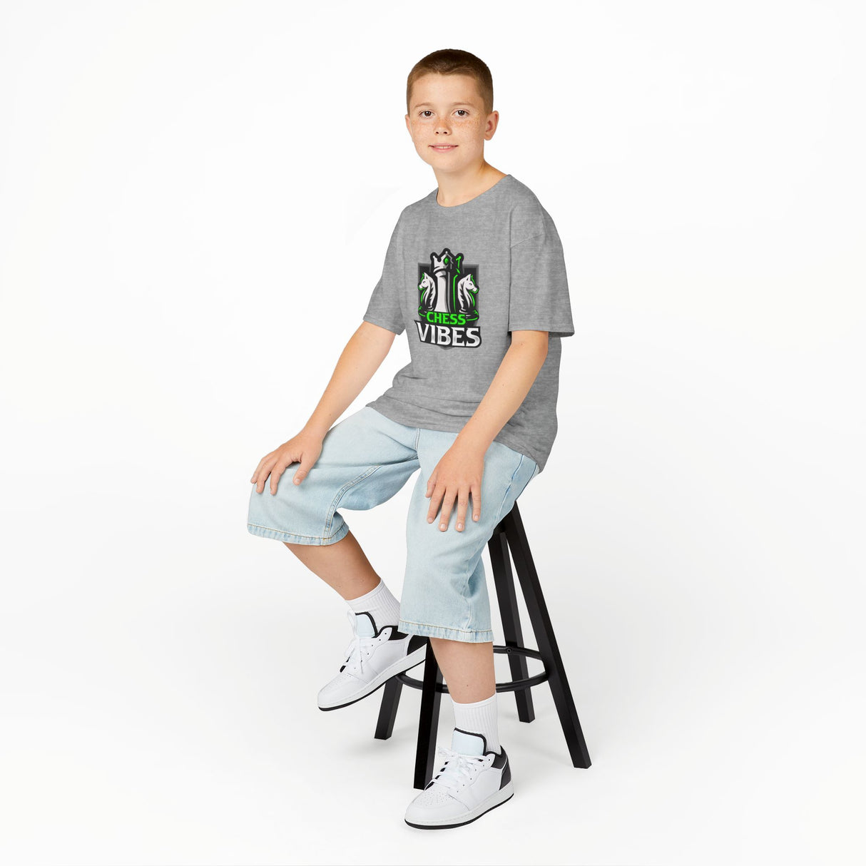 Green Chess Vibes Logo Kids T-Shirt