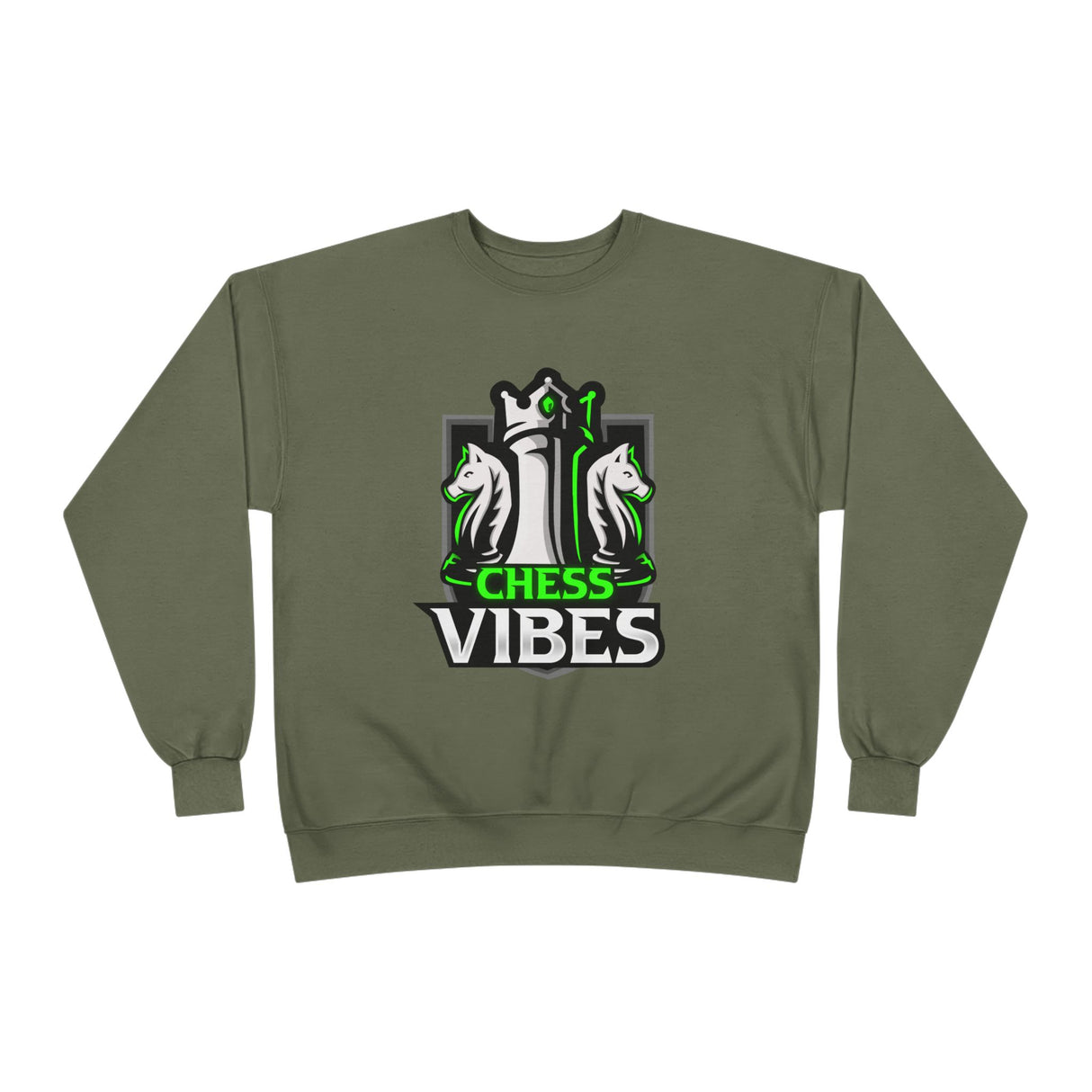 Green Chess Vibes Logo Crewneck Sweatshirt