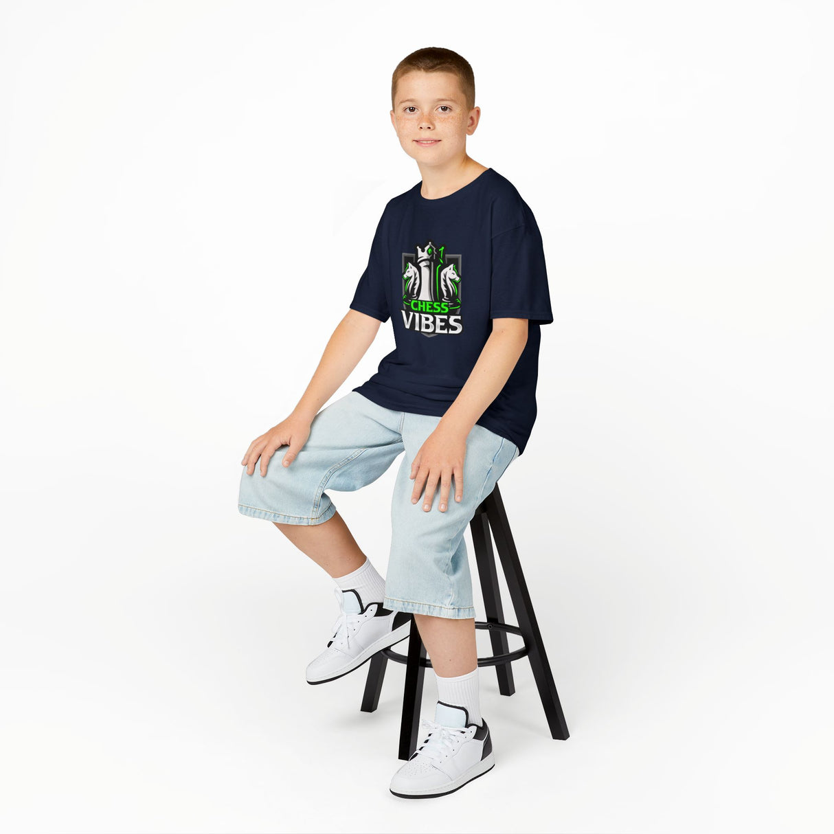 Green Chess Vibes Logo Kids T-Shirt