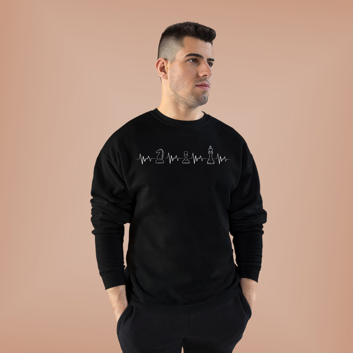 Knight Pawn King Heartbeat Crewneck Sweatshirt