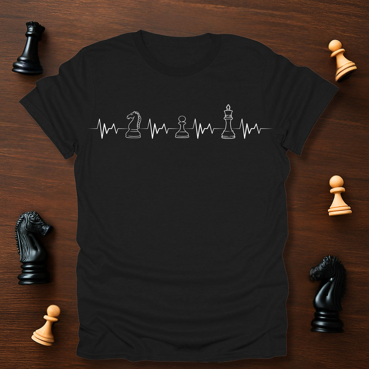 Knight Pawn King Heartbeat T-Shirt