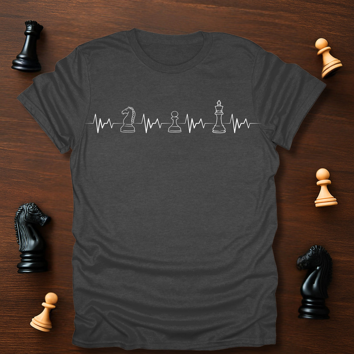 Knight Pawn King Heartbeat T-Shirt
