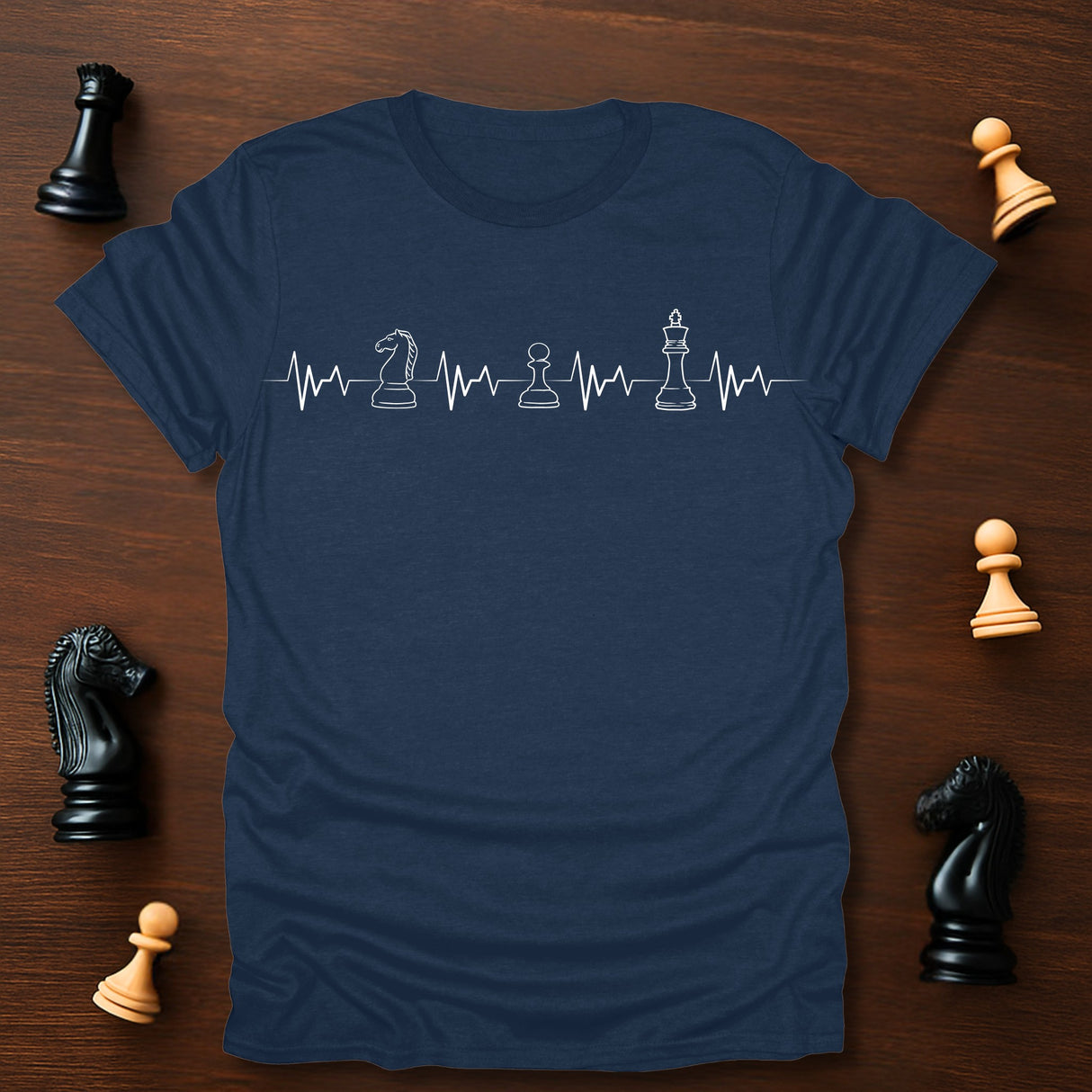 Knight Pawn King Heartbeat T-Shirt