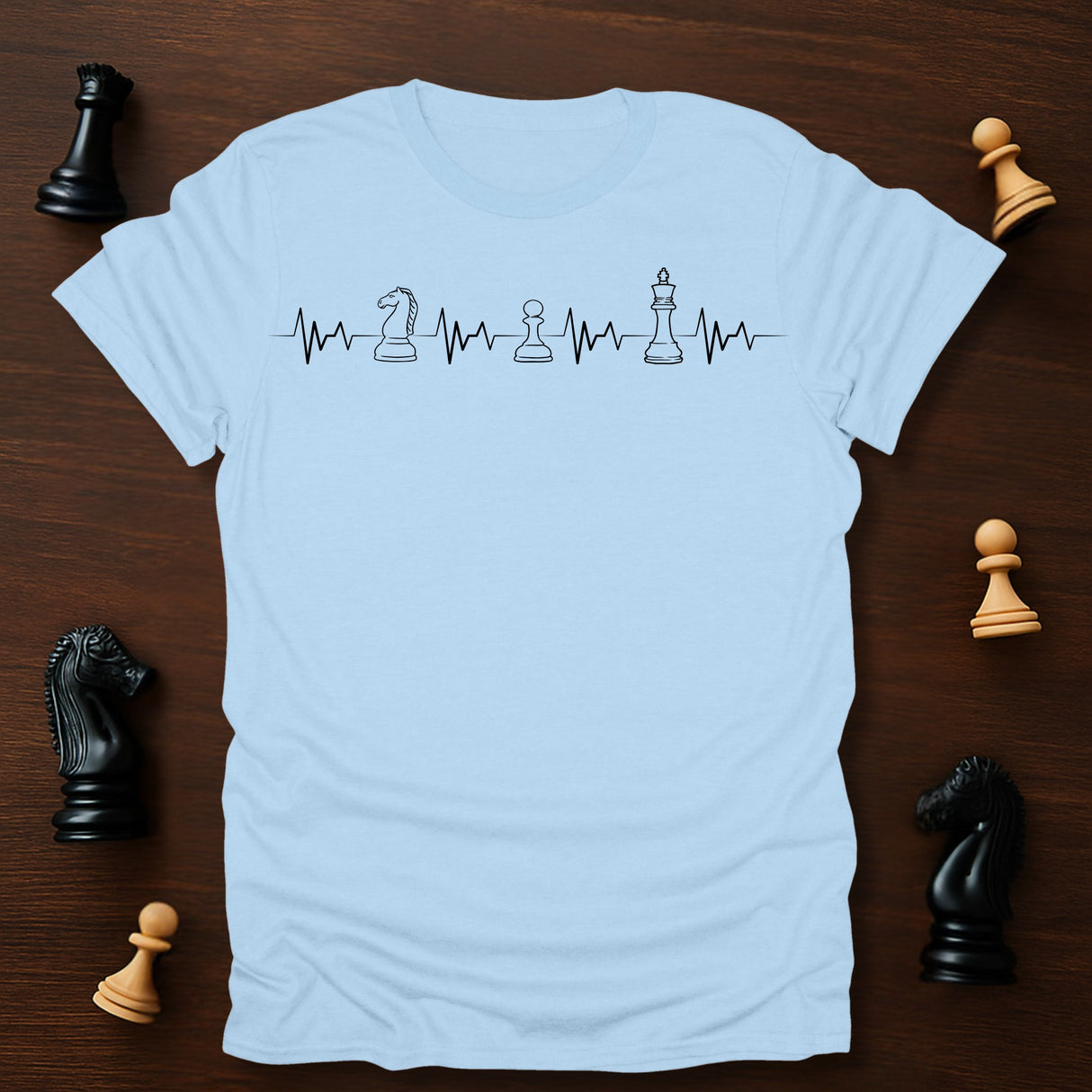 Knight Pawn King Heartbeat T-Shirt