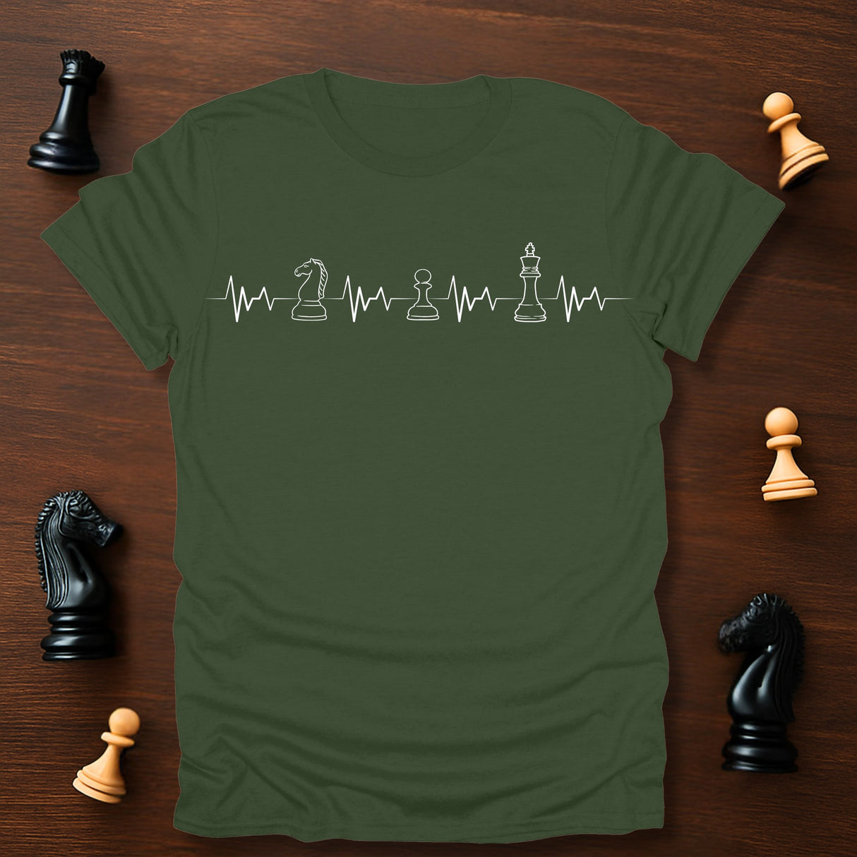 Knight Pawn King Heartbeat T-Shirt