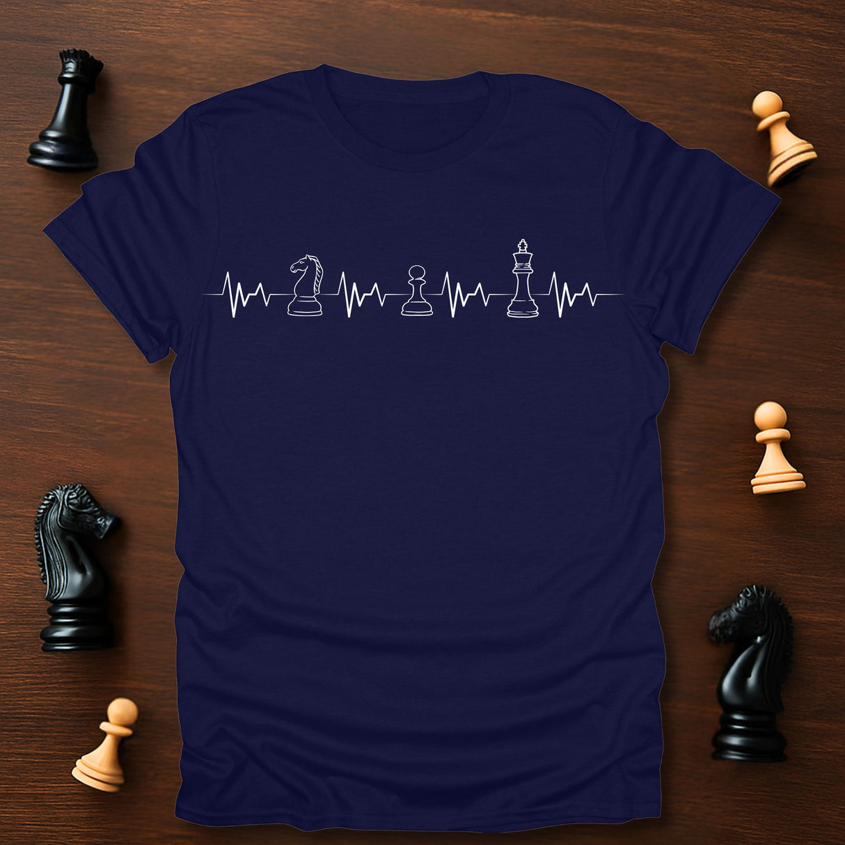 Knight Pawn King Heartbeat T-Shirt