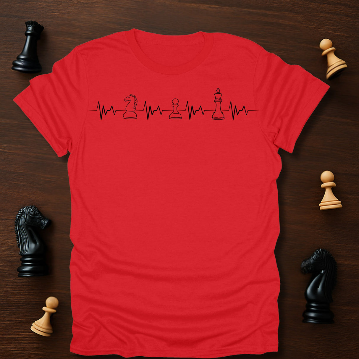 Knight Pawn King Heartbeat T-Shirt