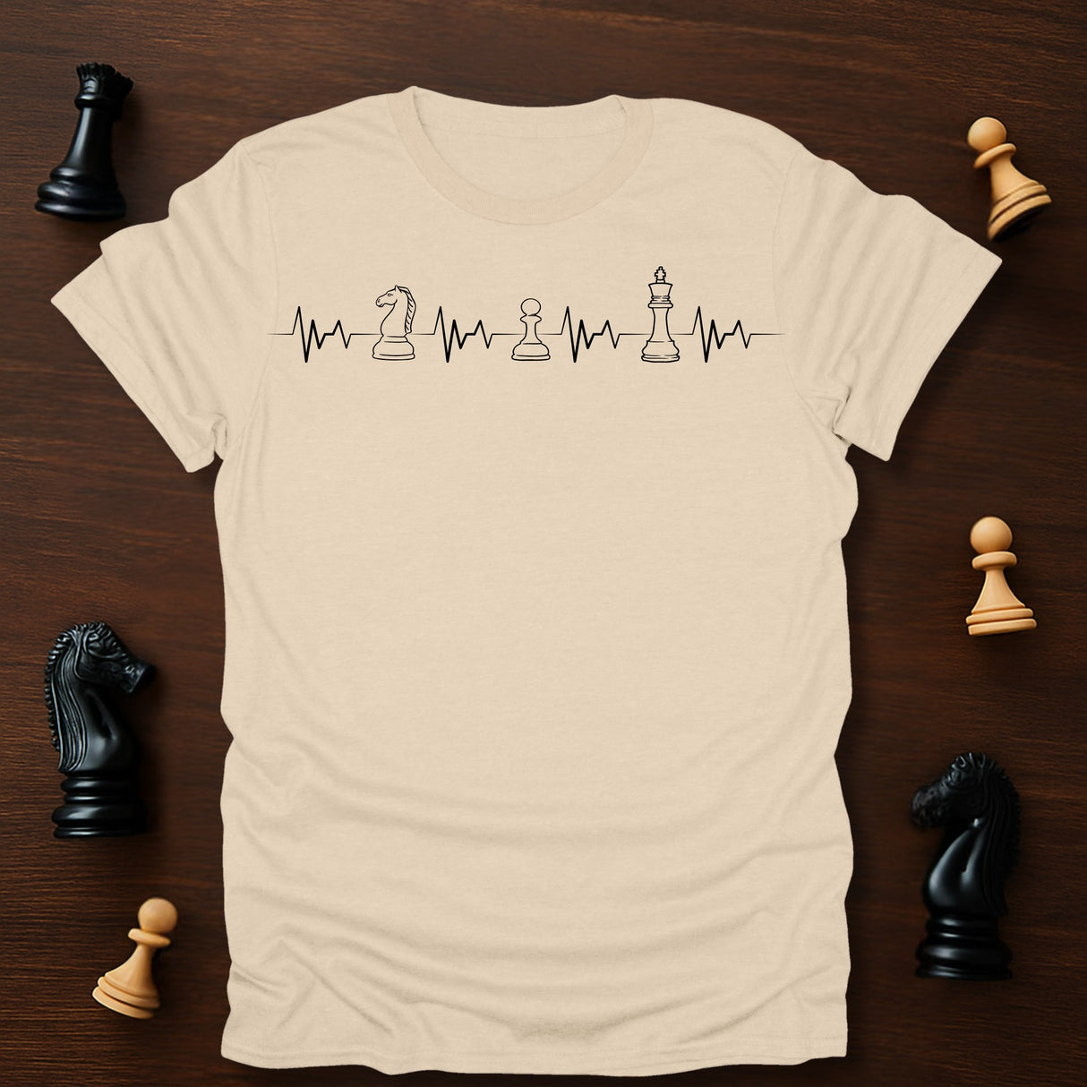 Knight Pawn King Heartbeat T-Shirt