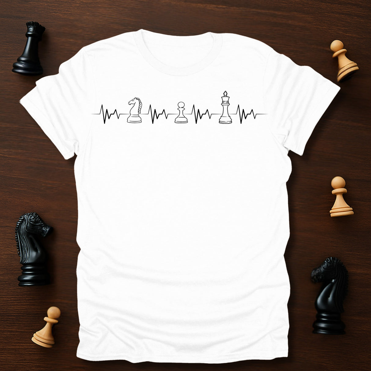 Knight Pawn King Heartbeat T-Shirt