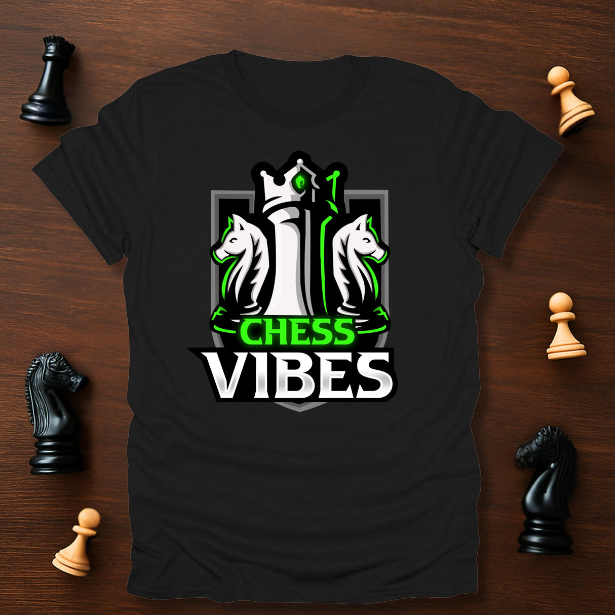 Green Chess Vibes Logo T-Shirt