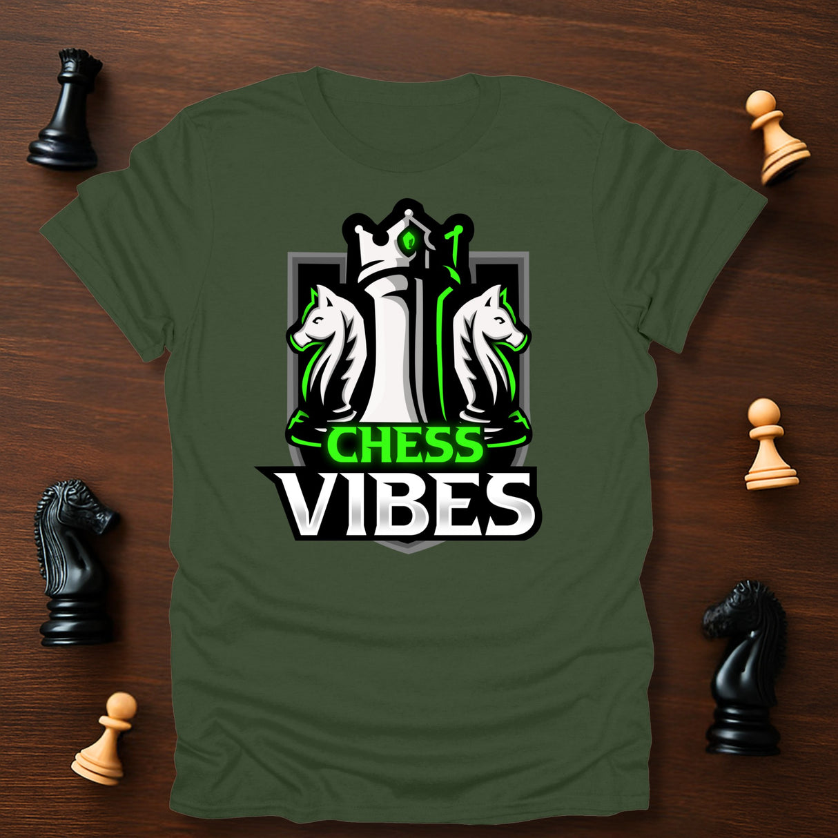 Green Chess Vibes Logo T-Shirt