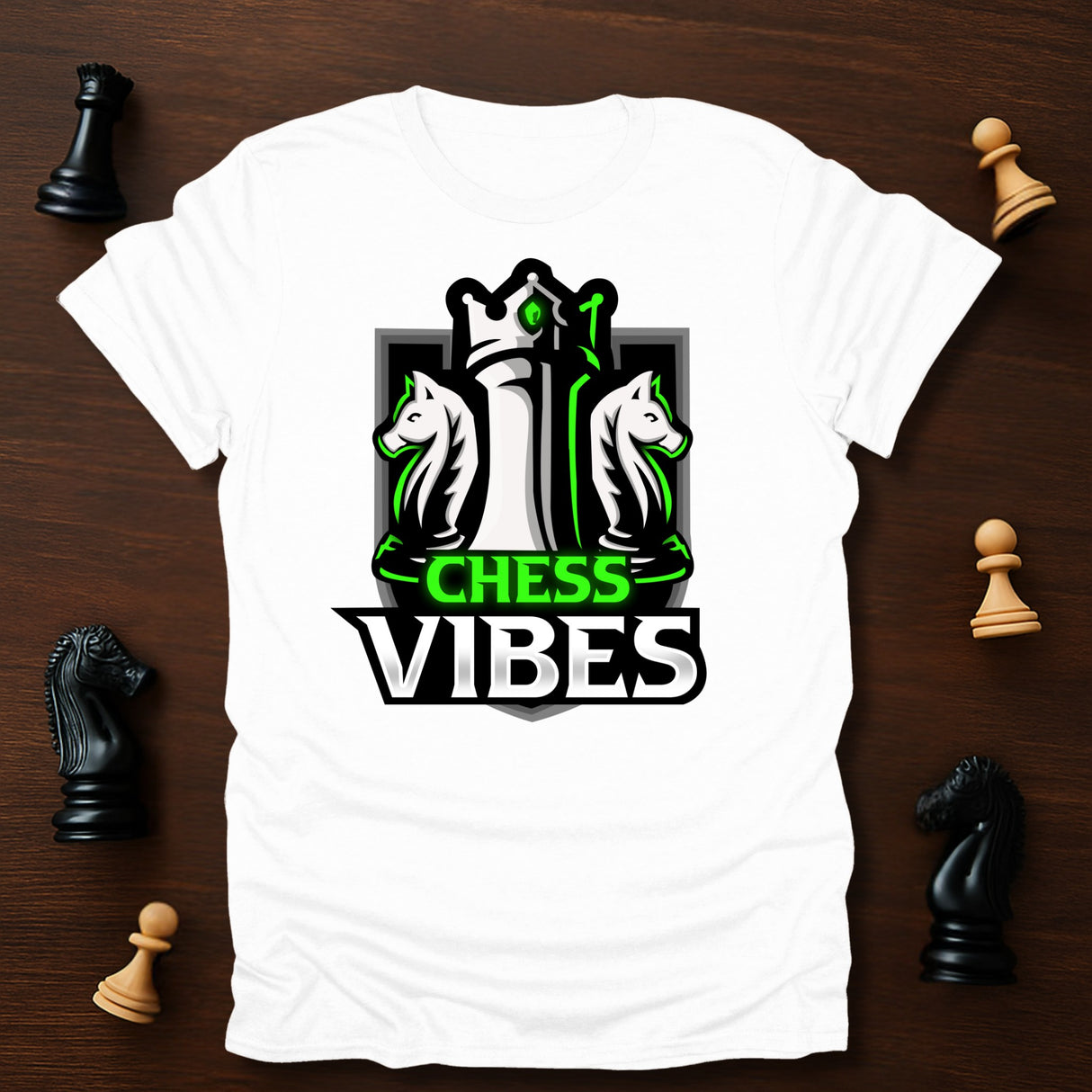 Green Chess Vibes Logo T-Shirt