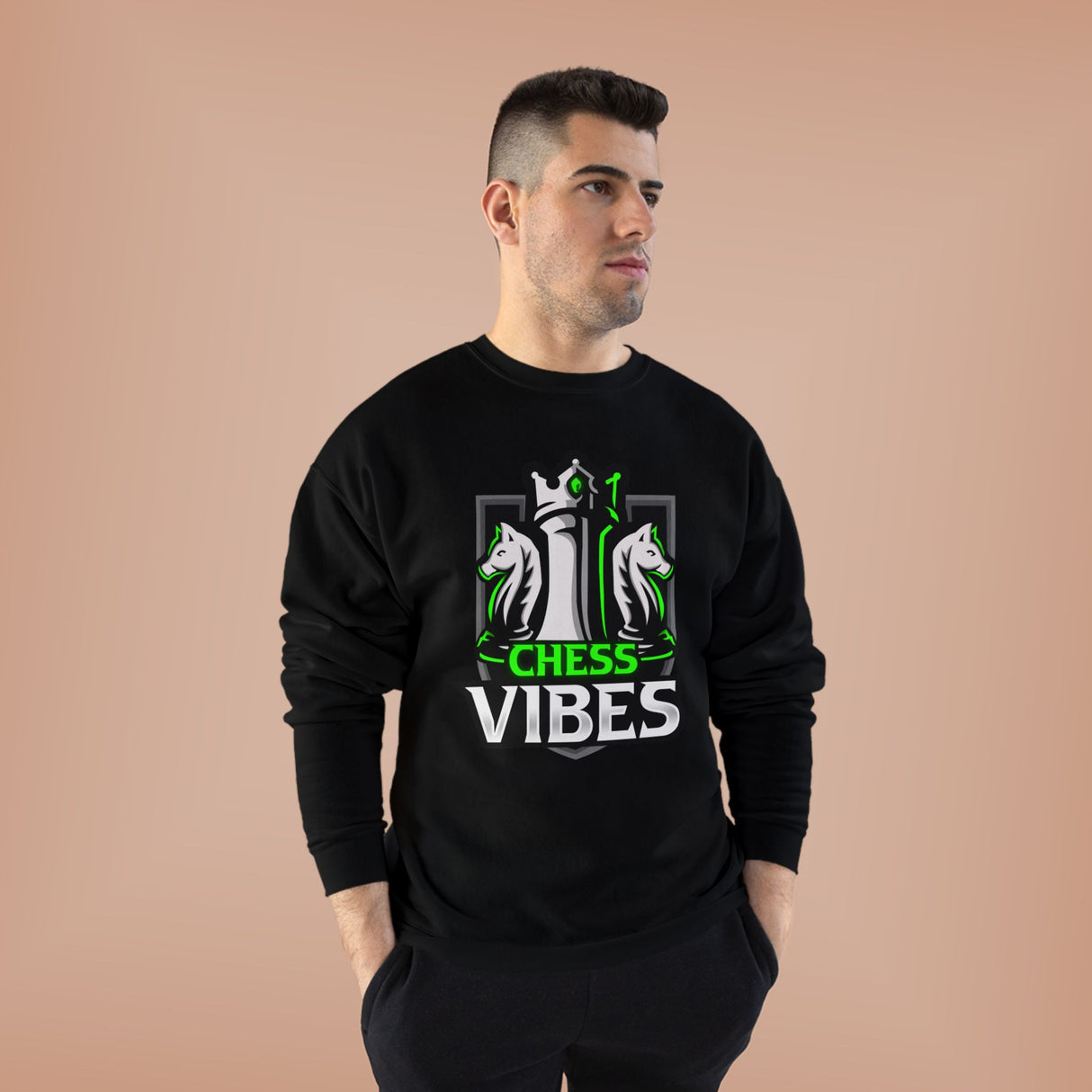 Green Chess Vibes Logo Crewneck Sweatshirt