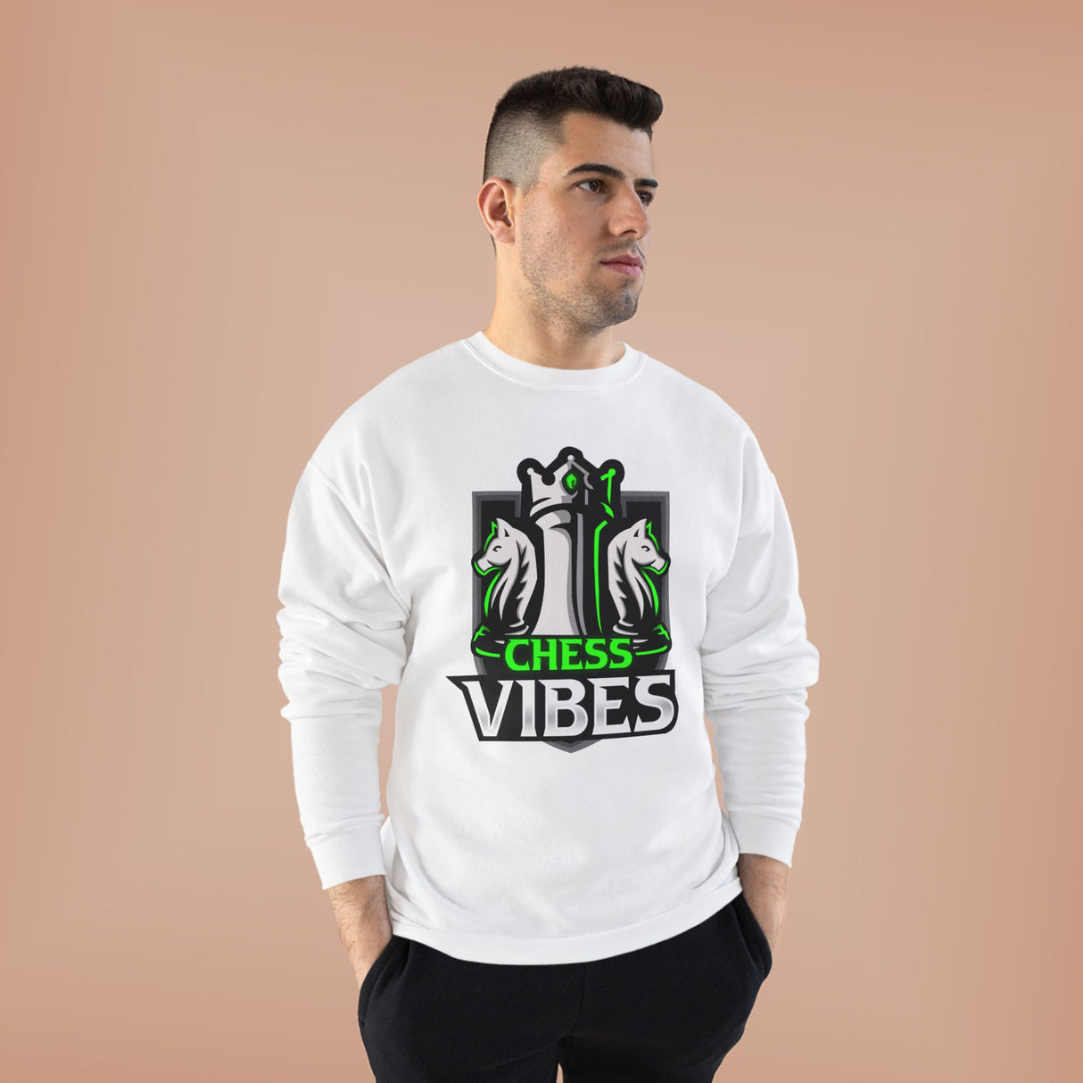 Green Chess Vibes Logo Crewneck Sweatshirt
