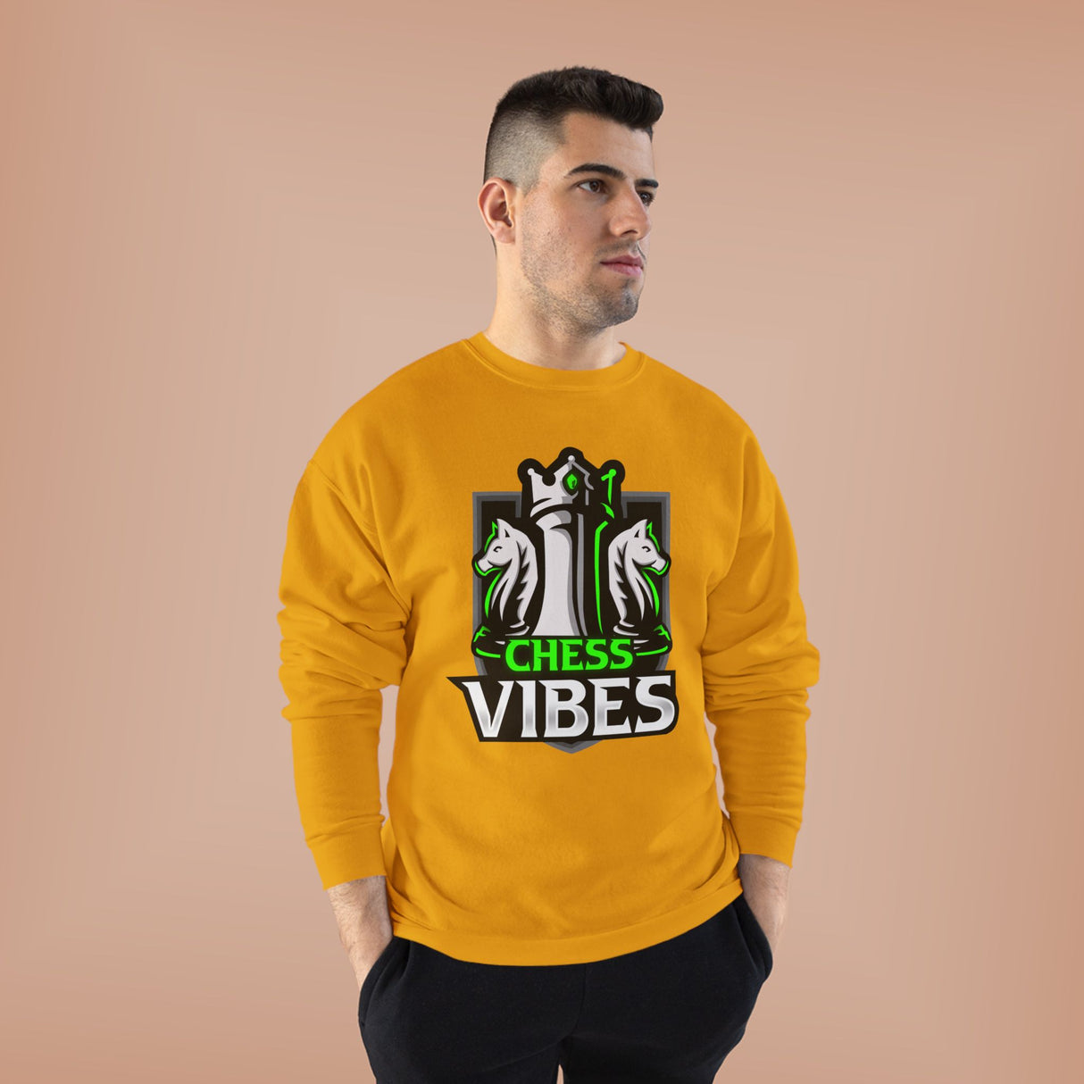 Green Chess Vibes Logo Crewneck Sweatshirt