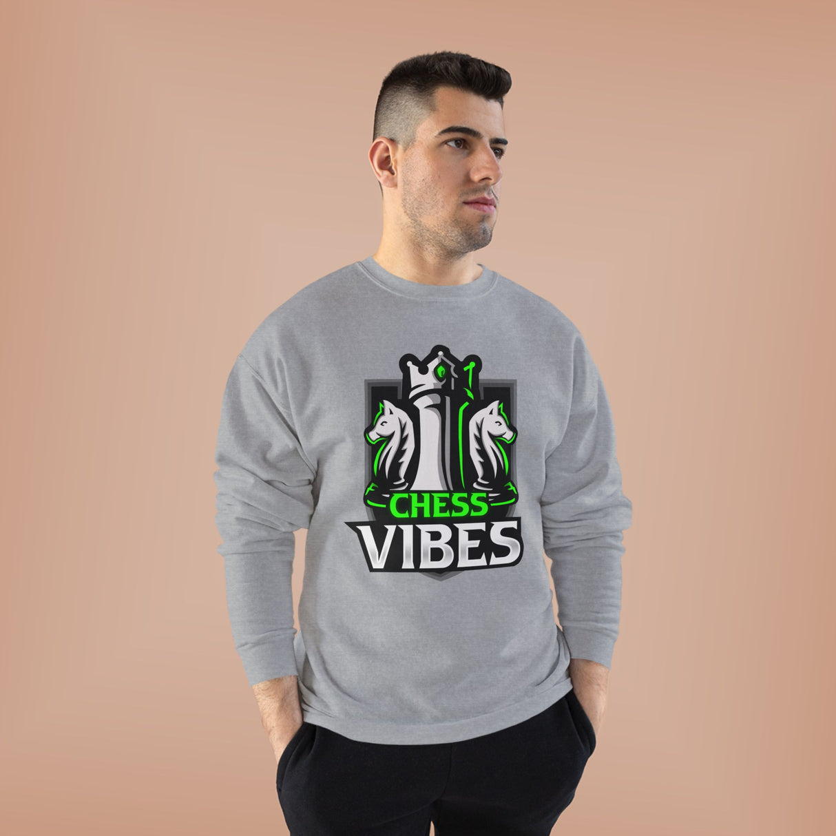 Green Chess Vibes Logo Crewneck Sweatshirt