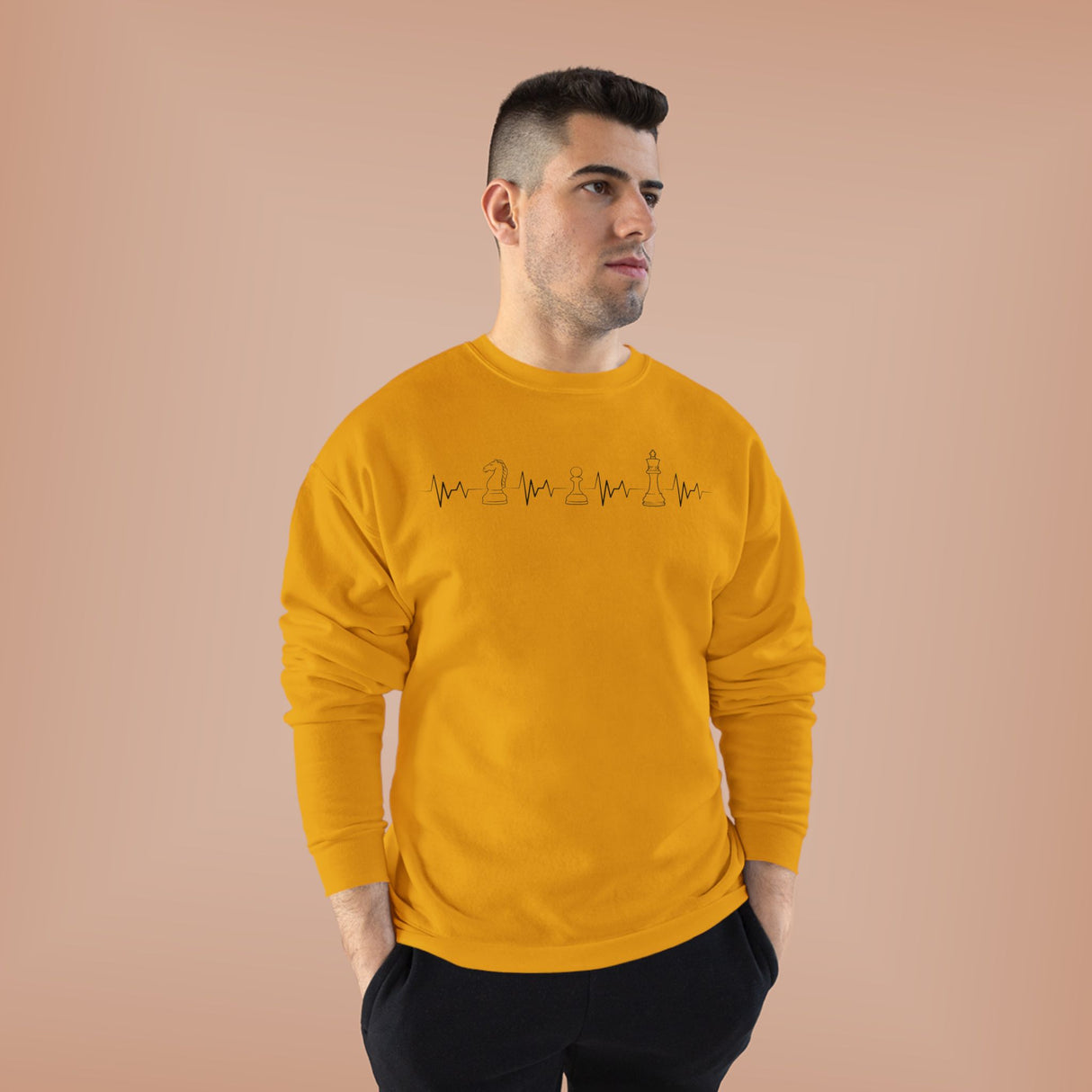 Knight Pawn King Heartbeat Crewneck Sweatshirt