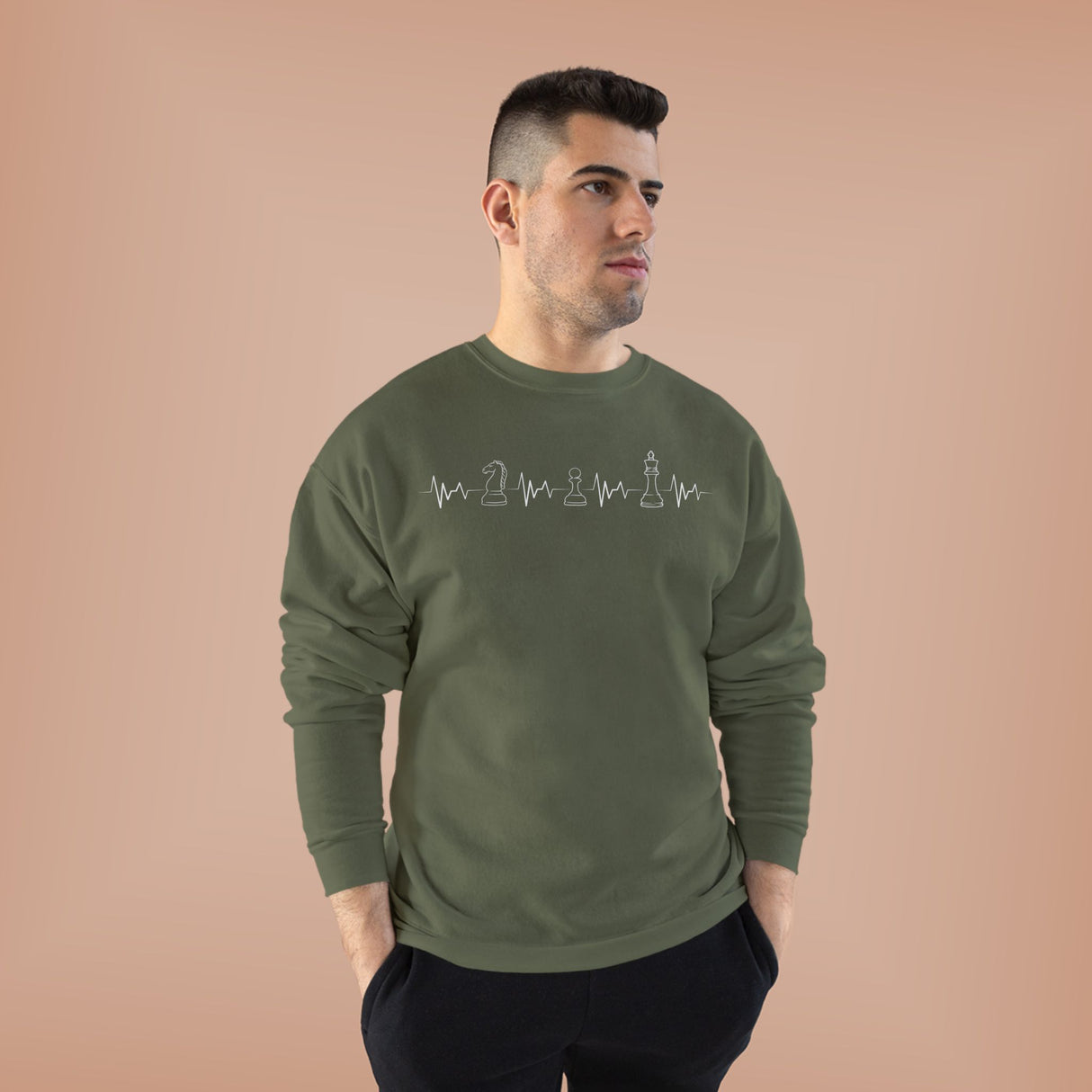 Knight Pawn King Heartbeat Crewneck Sweatshirt